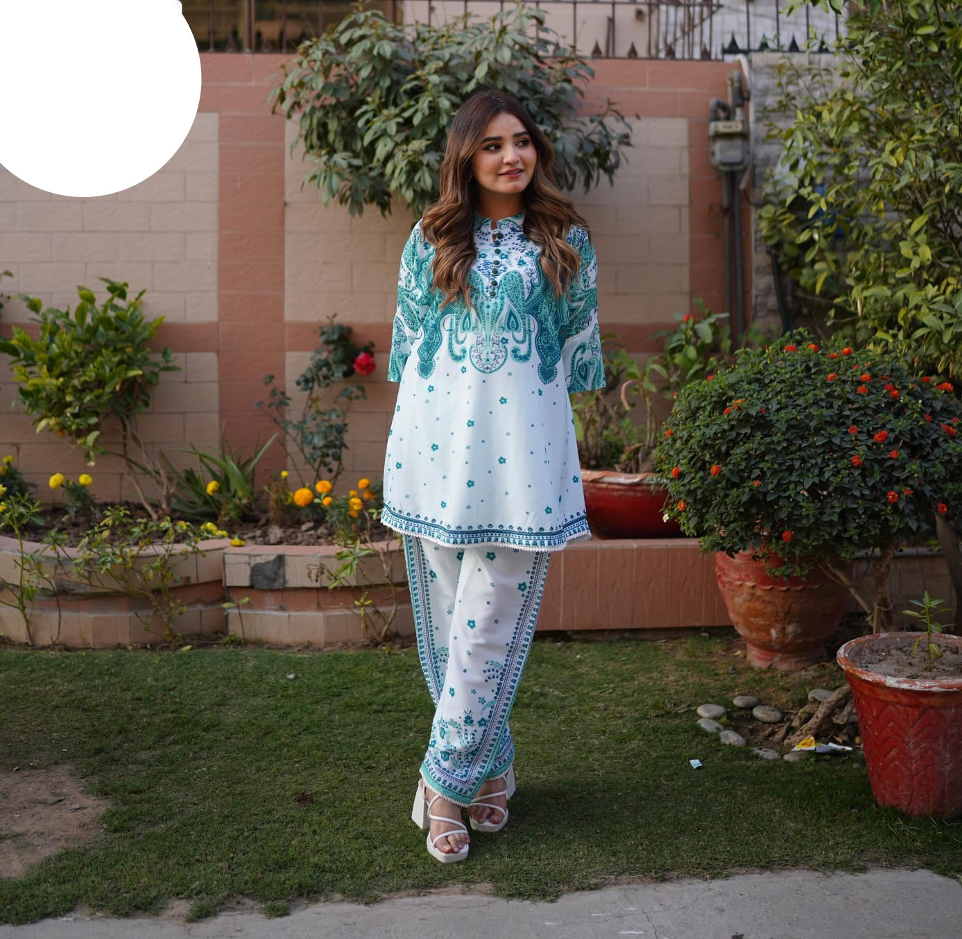 Medium & Large Printed Silk Crepe 2 Piece – Stitched Ladies Dress
