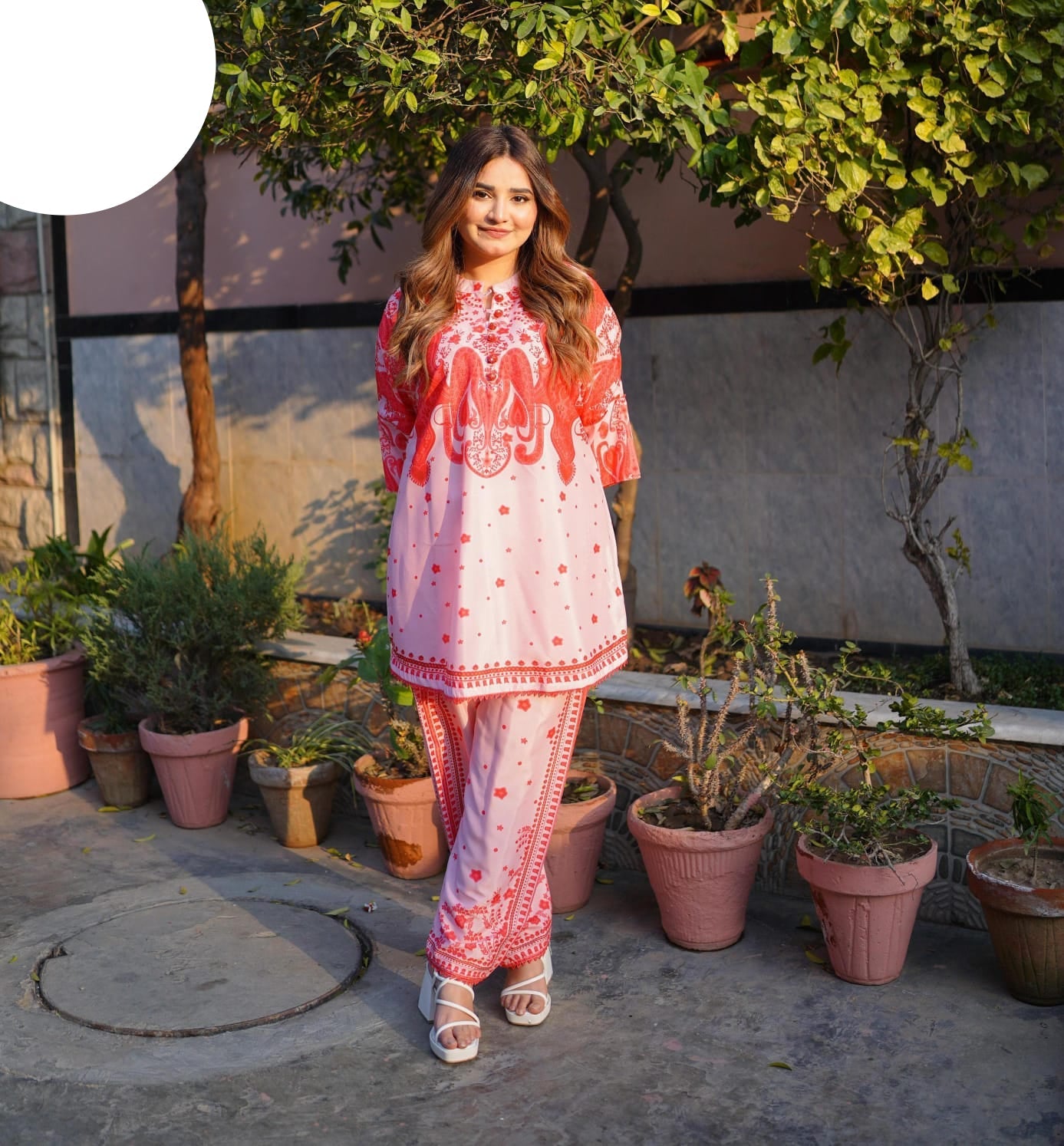 Medium & Large Printed Silk Crepe 2 Piece – Stitched Ladies Dress