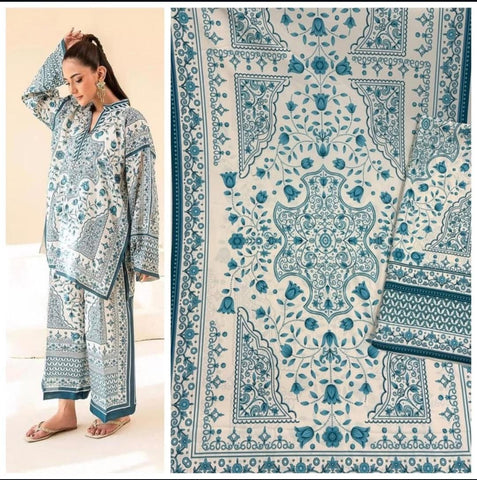 Medium & Large Printed Silk Crepe 2 Piece – Stitched Ladies Dress