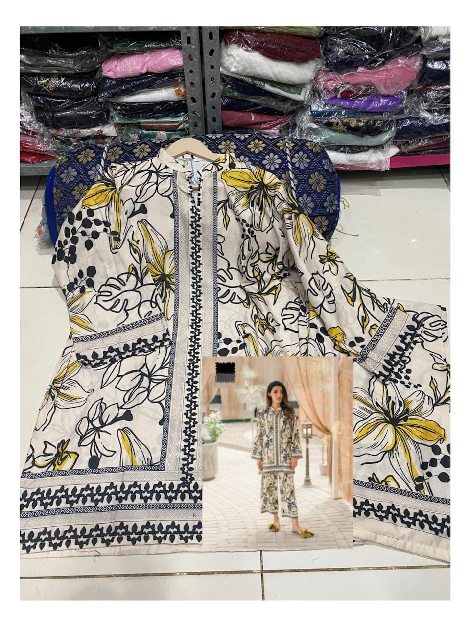 Medium & Large Printed Silk Crepe 2 Piece – Stitched Ladies Dress