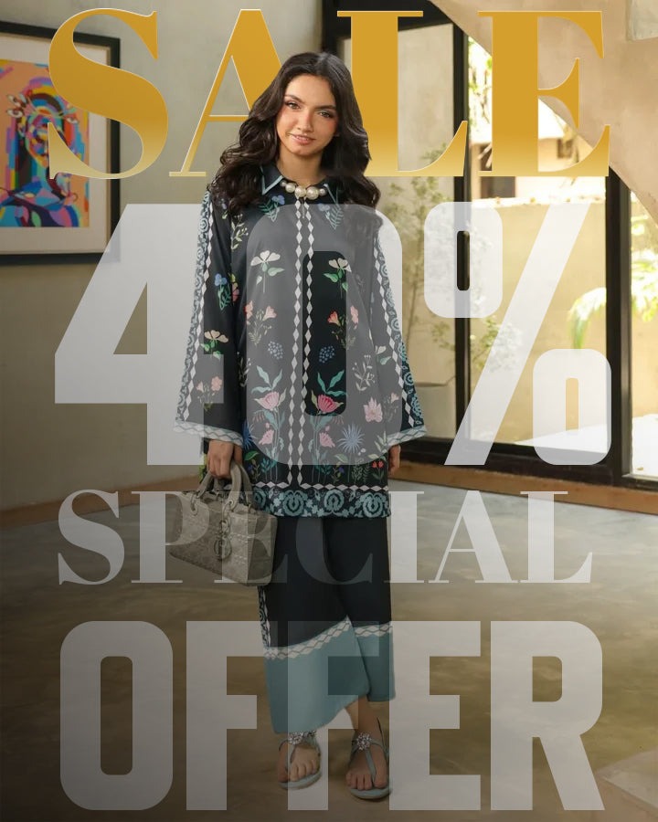 Medium & Large Printed Silk Crepe 2 Piece – Stitched Ladies Dress