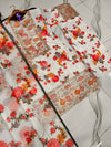 Women multi patched embroidered long shirt suit with printed flapper and digital dupatta 3 piece stitched dress