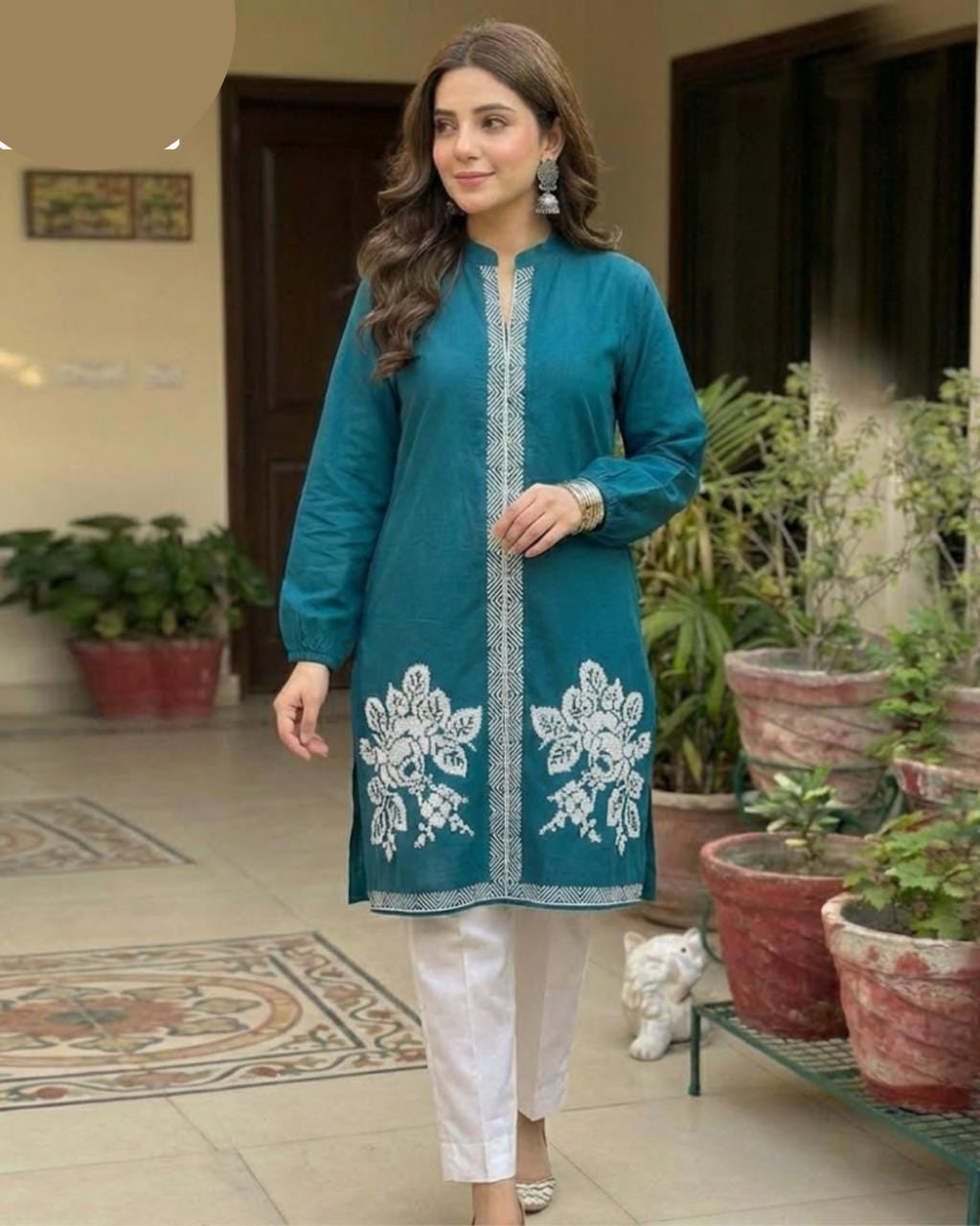 Medium & Large Cotton 2 Piece – New Embroidery Stitched Ladies Eid Suit
