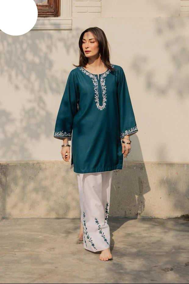 Medium & Large Azure Blossom Cotton 2 Piece – Stitched Ladies Eid 2K26 Suit