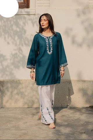 Medium & Large Azure Blossom Cotton 2 Piece – Stitched Ladies Eid 2K26 Suit