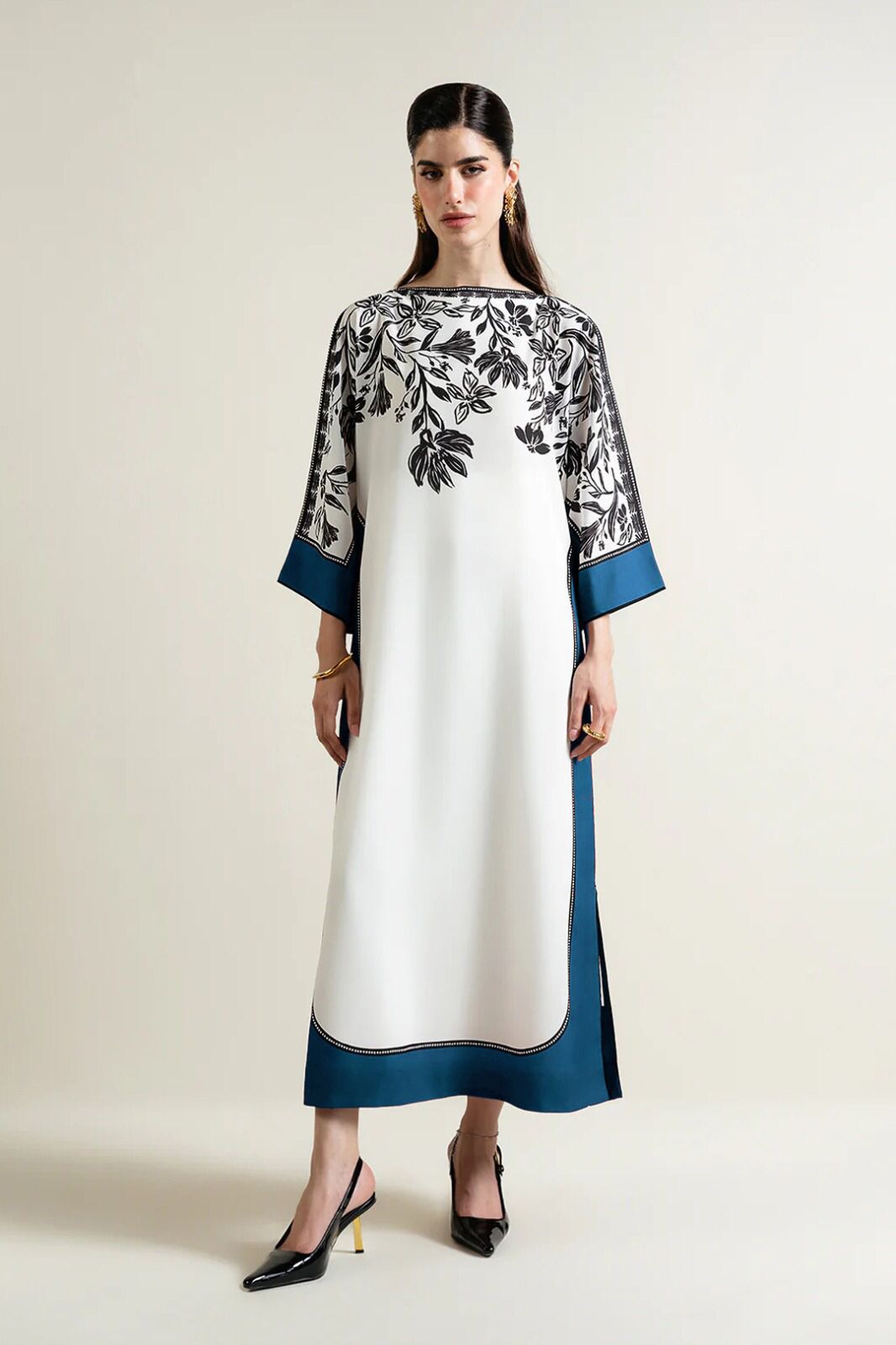 Large Co-Ord 2 Piece Suit – Long Baggy Digital Printed Shirt with Bell Bottom Trouser
