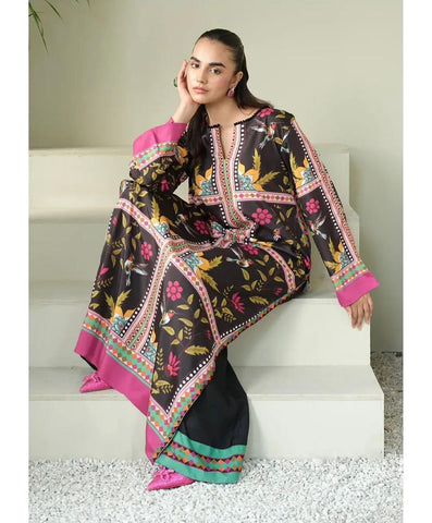 Large Co-Ord 2 Piece Suit – Long Digital Printed Shirt with Bell Bottom Trouser