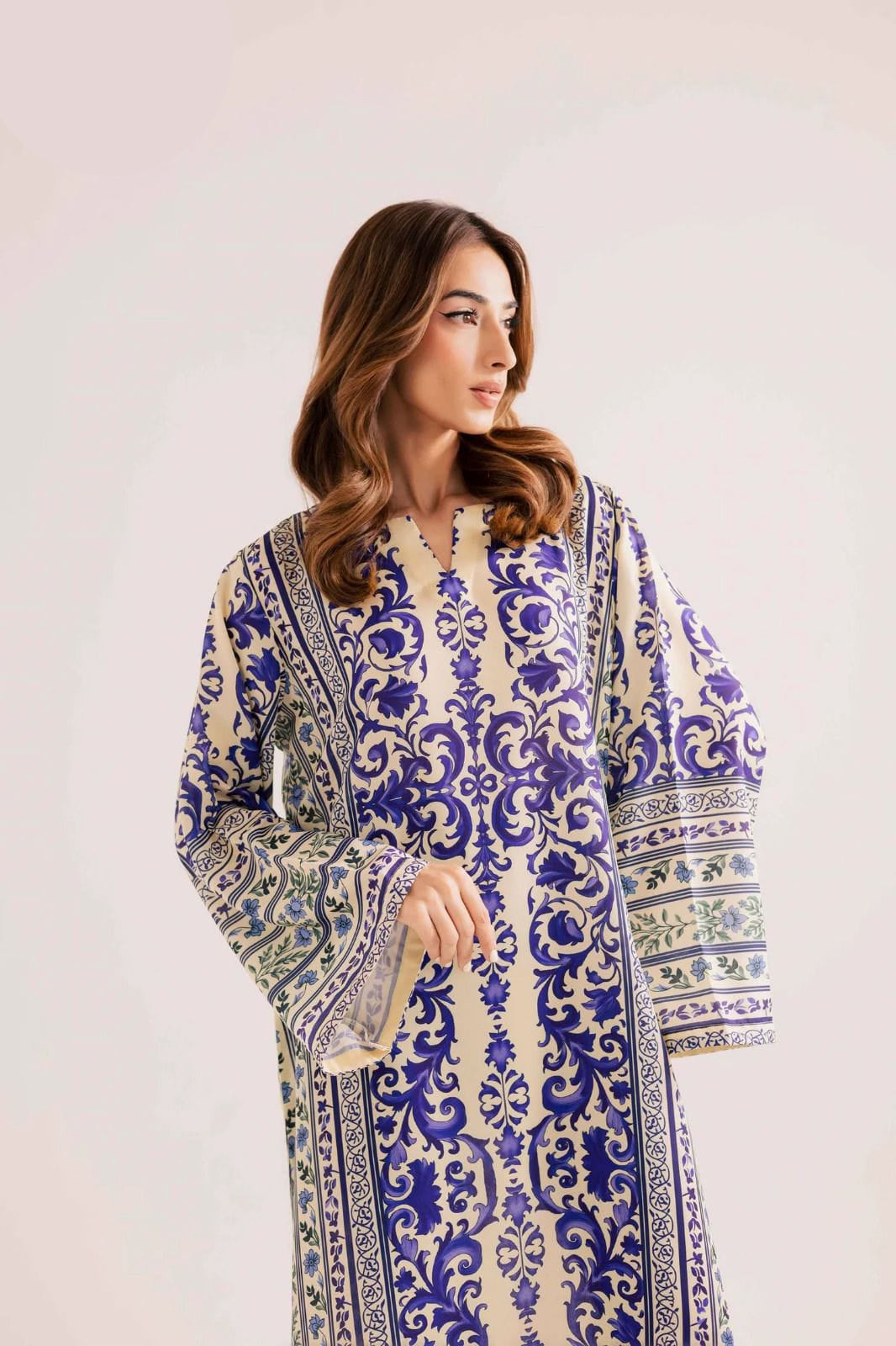 Long Printed Silk Crepe 2 Piece – Stitched Ladies Suit