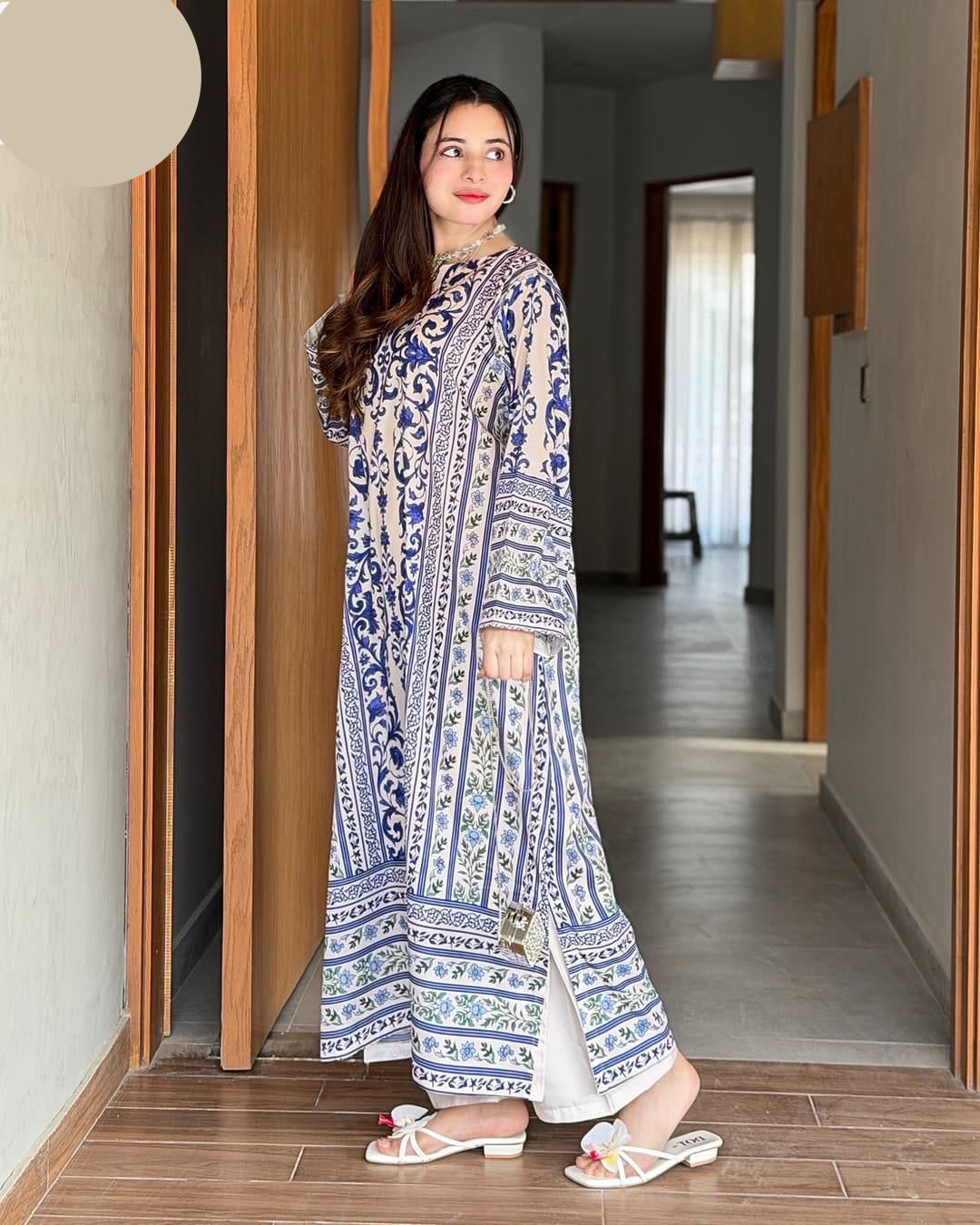 Long Printed Silk Crepe 2 Piece – Stitched Ladies Suit