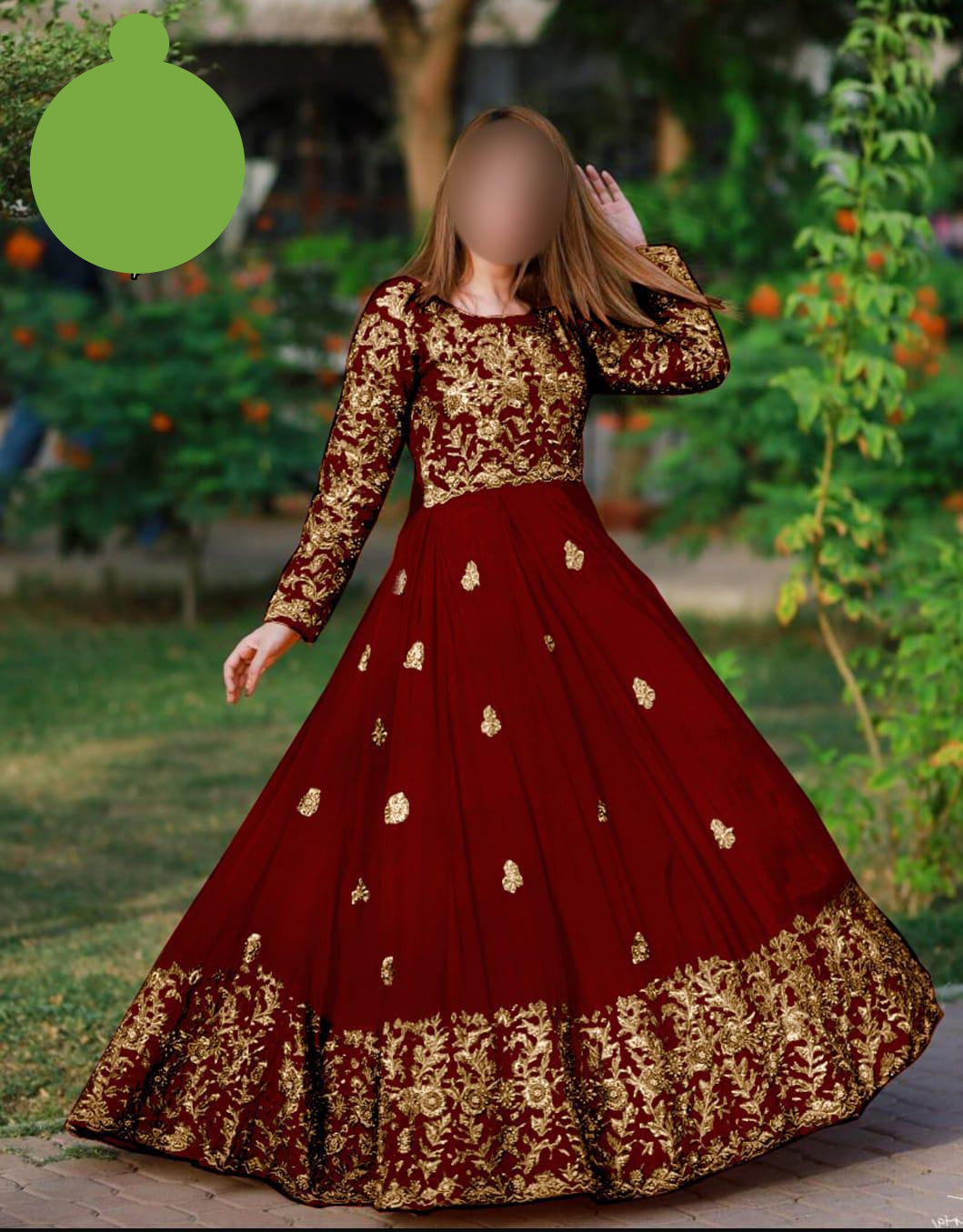 Medium Silk Embroidered Long Maxi 2Pcs with Handwork – Formal Ladies Stitched Dress