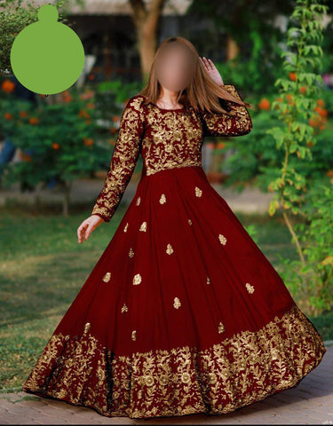 Medium Silk Embroidered Long Maxi 2Pcs with Handwork – Formal Ladies Stitched Dress