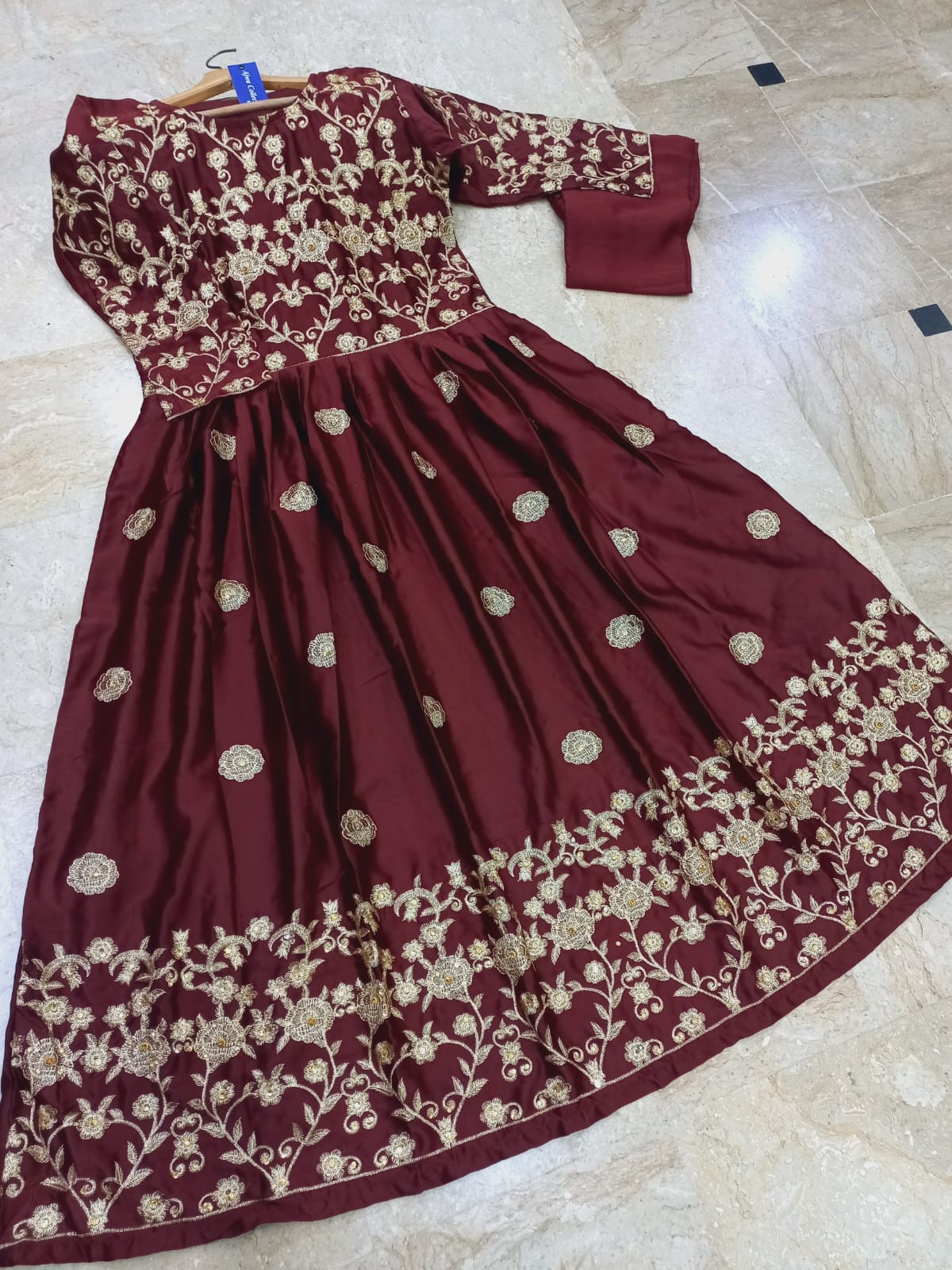 Medium Silk Embroidered Long Maxi 2Pcs with Handwork – Formal Ladies Stitched Dress