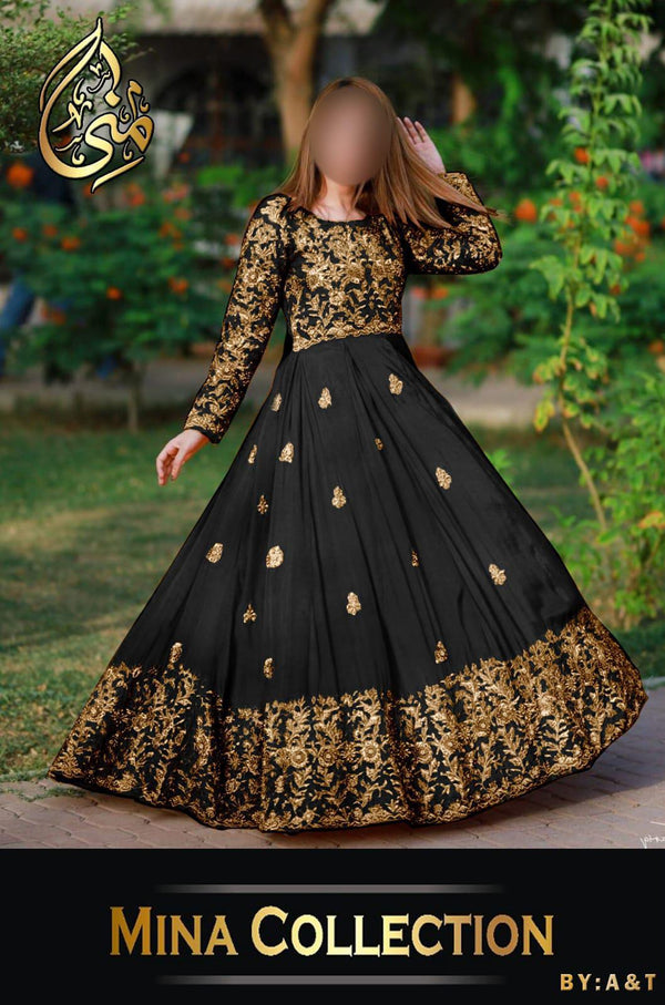 Medium Silk Embroidered Long Maxi 2Pcs with Handwork – Formal Ladies Stitched Dress