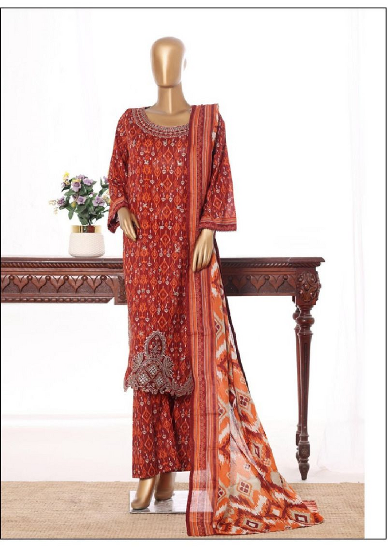 Premium Embroidered Lawn 2 Piece Stitched Suit for Women – Elegant Summer Wear