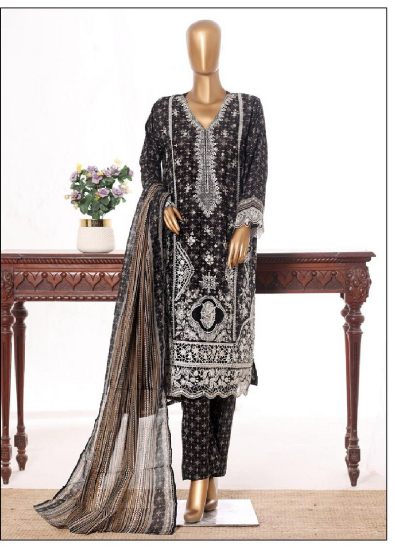 Premium Embroidered Lawn 3 Piece Women’s Suit – Elegant Summer Wear