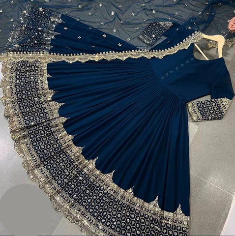Medium Heavy Sequence Embroidered Maxi 3 Piece – Shamoze Silk with Chiffon Dupatta