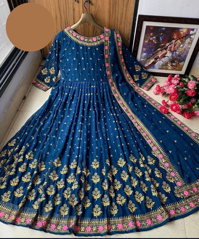 Medium Neck & Sleeves Border Embroidery Maxi 3 Piece – Shamose Silk with Chiffon Dupatta