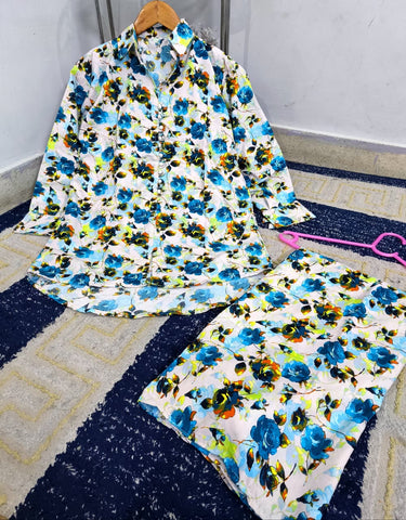 Medium Polo Cotton Digital Printed Co-Ord 2 Piece – Stitched Ladies Set