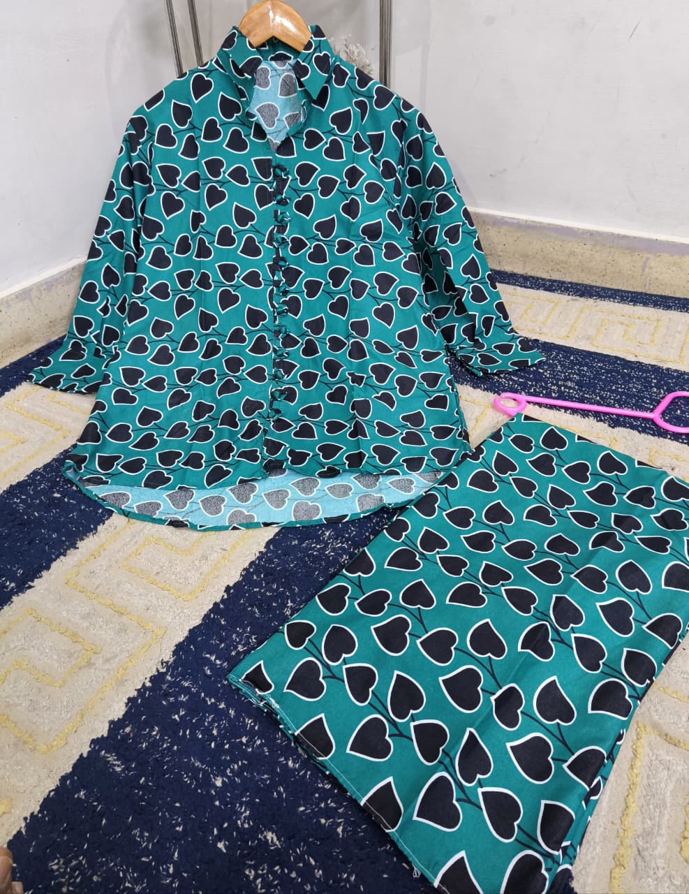 Medium Polo Cotton Digital Printed Co-Ord 2 Piece – Stitched Ladies Set