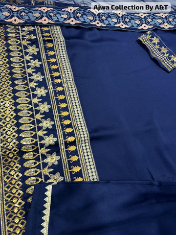 Medium Sequence Zarri Embroidered Short Shirt with Garara 3 Piece – Shamose Silk