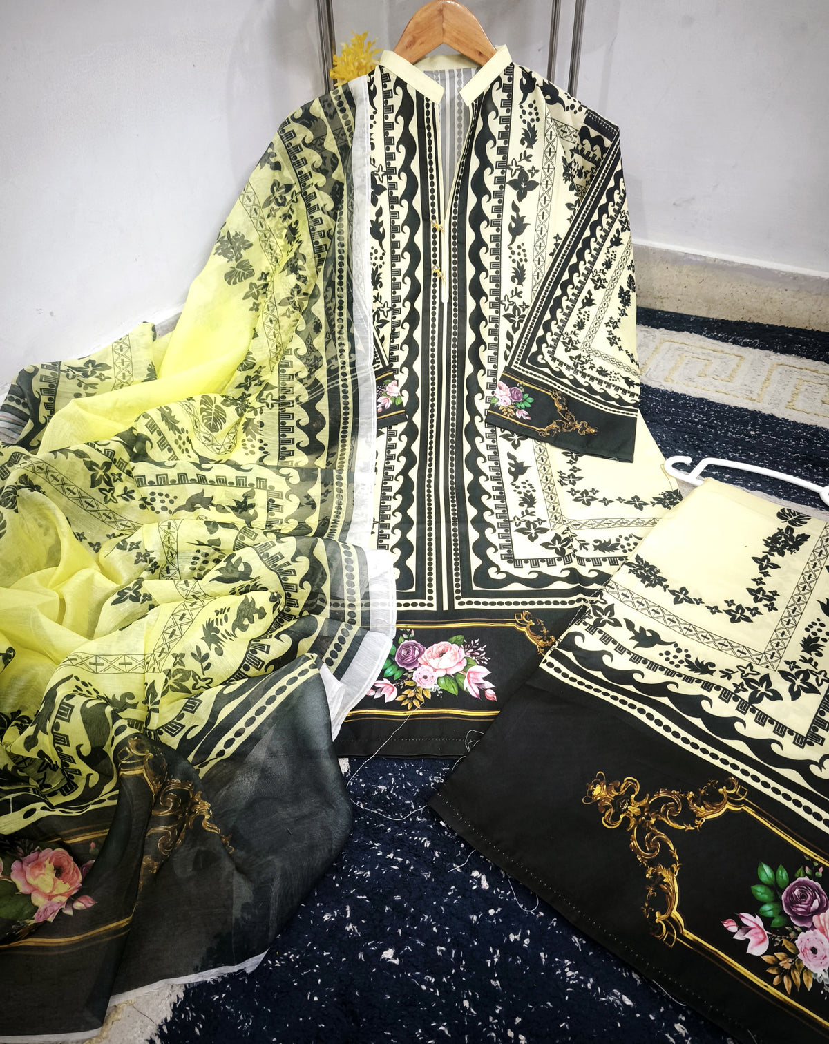 Standard Bloom Digital Printed Co-Ord 3 Piece – Swiss Lawn with Monar Dupatta