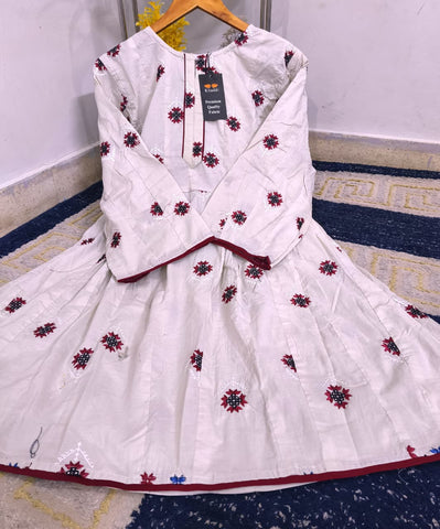 Standard Original Khadi Digital Printed Fully Embroidered Frock – Lawn Cotton