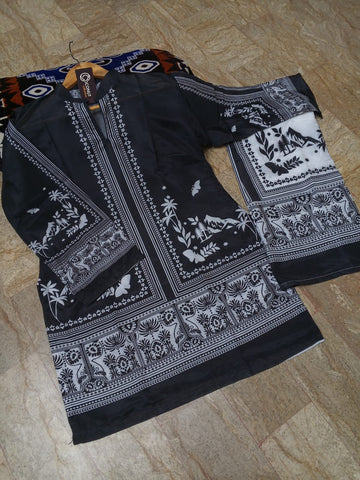 Medium Front & Back Printed Co-Ord Set 2 Piece – Premium Swiss Lawn
