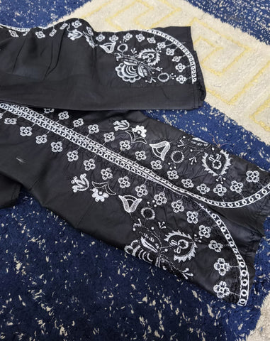 Standard Cotton 2PC Co-Ord Set – Heavy Embroidery Stitch Kurti with Embroidered Flapper
