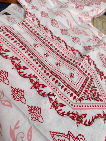 Standard Cotton 3 Piece – Block Printed Shirt with Chiffon Dupatta
