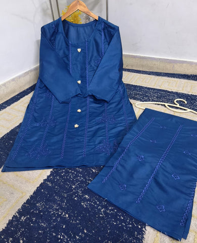 Standard Heavy Embroidery Stitch Kurti 2PC Co-Ord Set – Premium Cotton