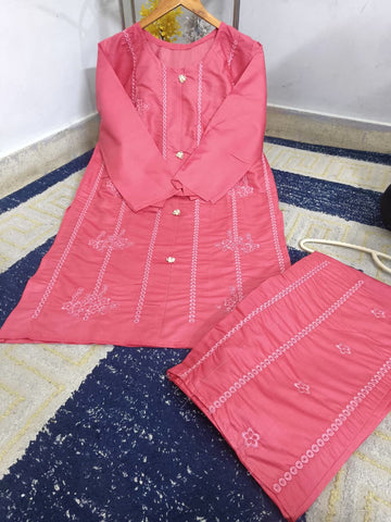 Standard Heavy Embroidery Stitch Kurti 2PC Co-Ord Set – Premium Cotton