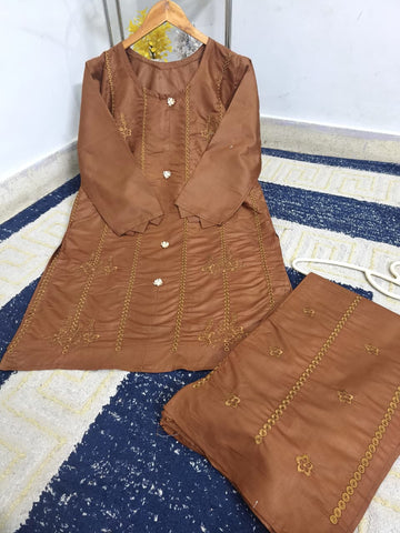 Standard Heavy Embroidery Stitch Kurti 2PC Co-Ord Set – Premium Cotton