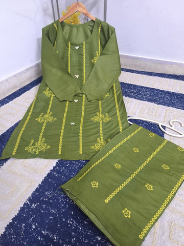 Standard Heavy Embroidery Stitch Kurti 2PC Co-Ord Set – Premium Cotton