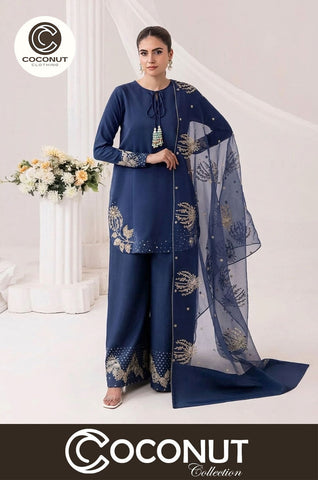 Elegant Raw Silk Embroidered Flapper Small Size for Women