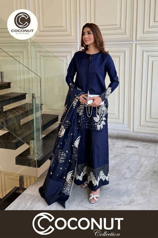 Elegant Raw Silk Embroidered Flapper Small Size for Women