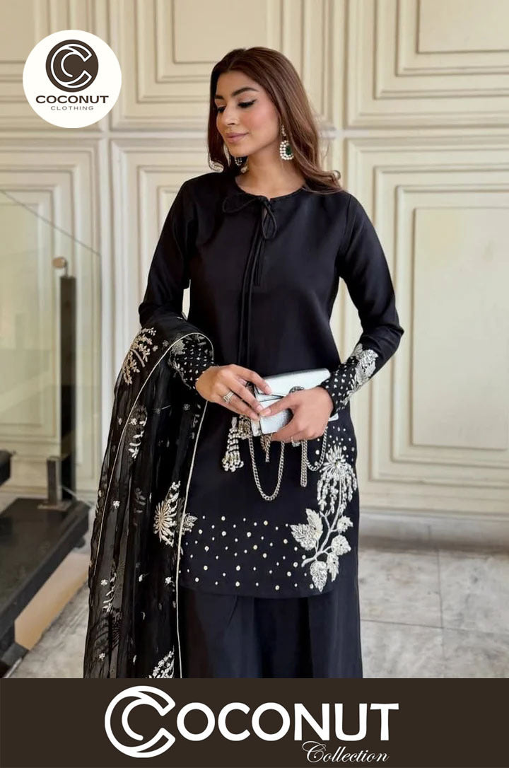 Organza Dupatta with Heavy Sequence Embroidery 2.5 Yards