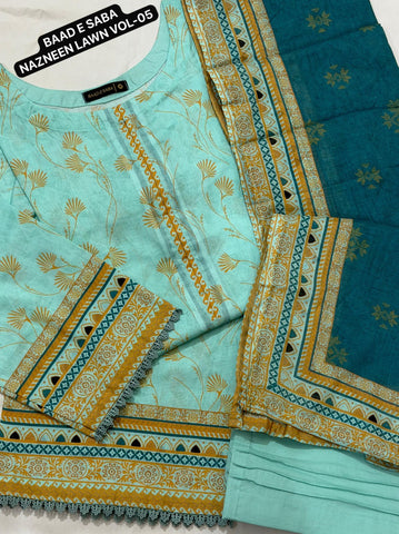 Baad e Saba Nazneen Vol 05 Lawn Stitched 3PC Suit 2026 Digital Printed Summer Collection