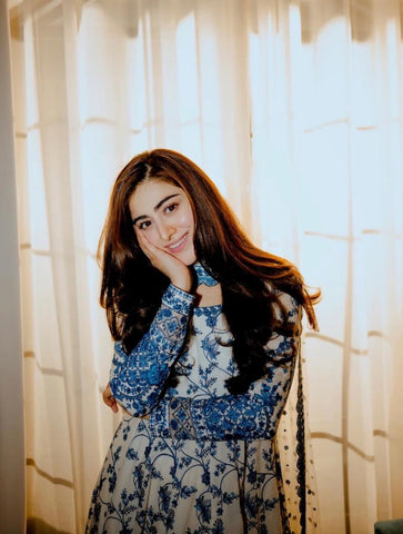 Stitched Collection Digital Printed Doria Lawn Frock 3Pc Dress with Dupatta Premium Summer Outfit