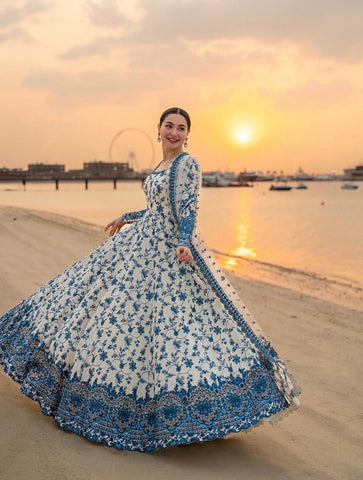 Stitched Collection Digital Printed Doria Lawn Frock 3Pc Dress with Dupatta Premium Summer Outfit