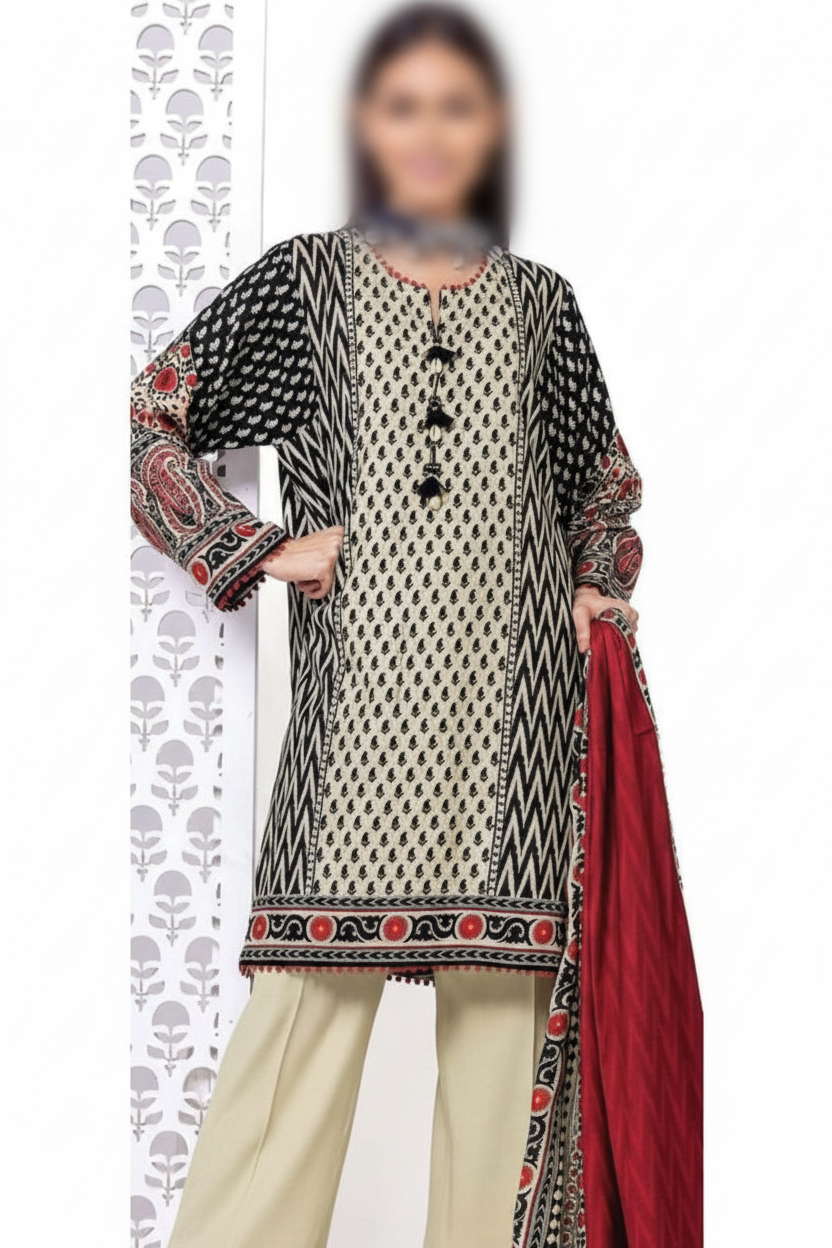 Khaadi 3 Piece Unstitched Attractive & Elegant Lawn Collection MODERN-COLLECTION