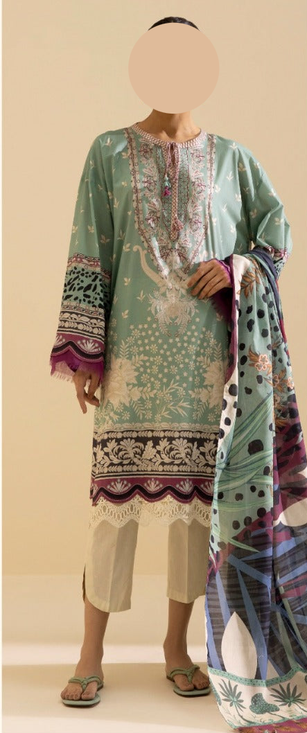 Sapphire 3 Piece Lawn Suit – Front View