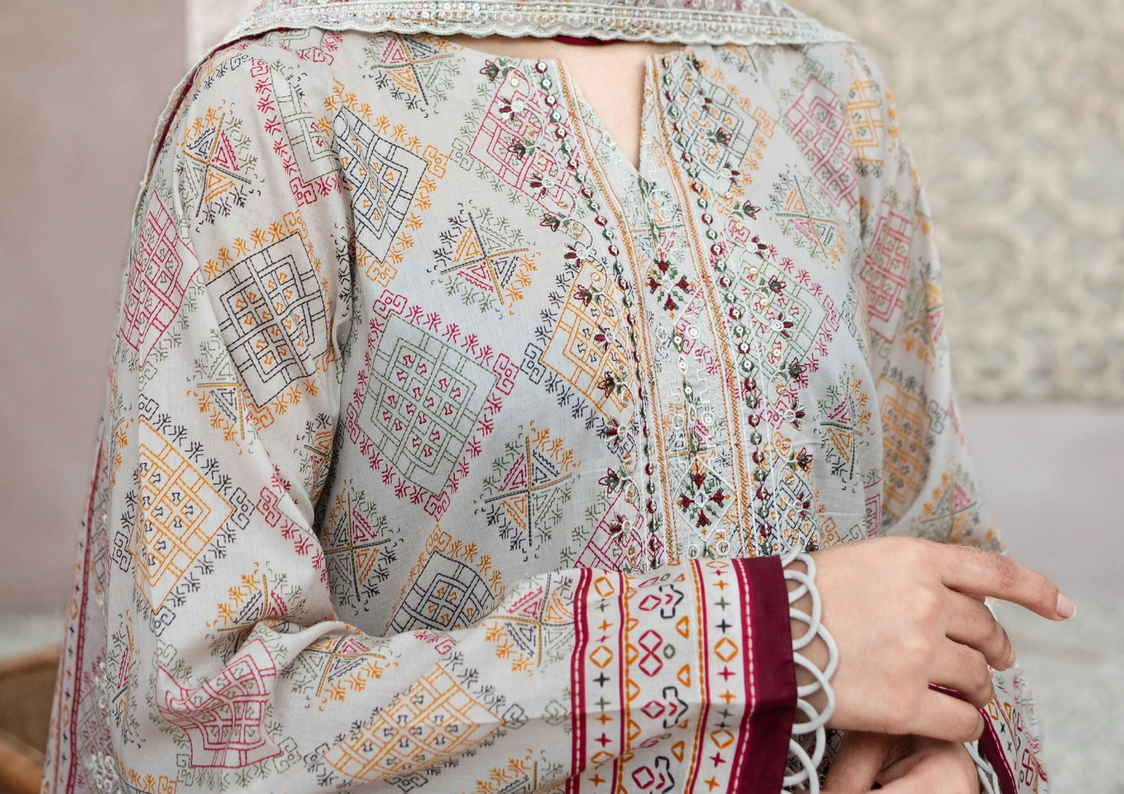 MEHAK 3-Piece Unstitched Lawn Suit – Embroidered Cutwork Collection – Luxury Lawn – Digital Heavy Embroidery Front, Cutwork Daman & Dupatta – Women’s Fashion Pakistan
