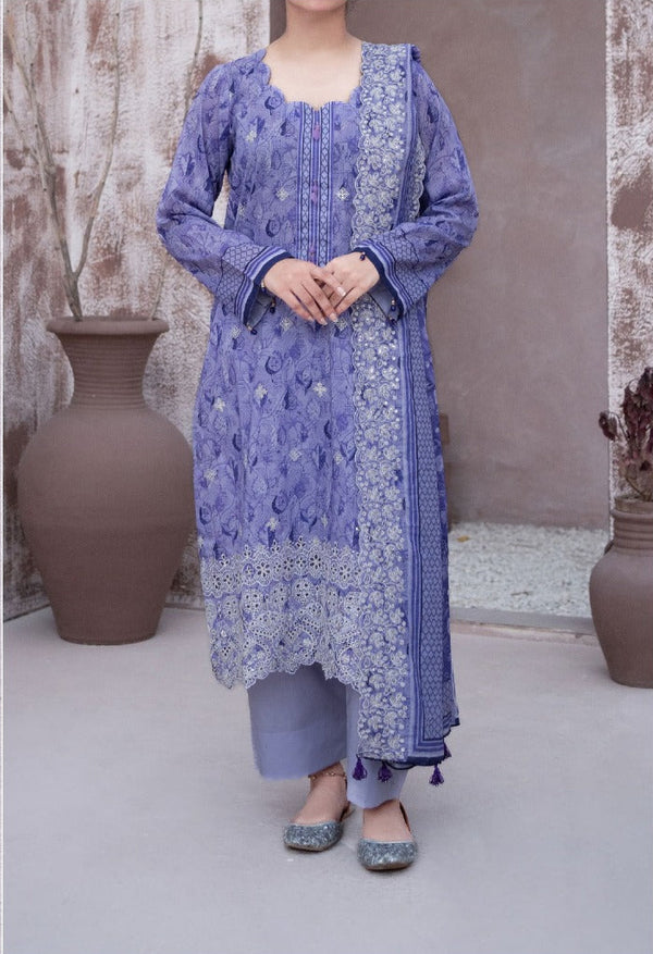 MEHAK 3-Piece Unstitched Lawn Suit – Embroidered Cutwork Collection – Luxury Lawn – Digital Heavy Embroidery Front, Cutwork Daman & Dupatta – Women’s Fashion Pakistan
