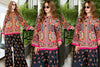digital printed silk stitched suit for women