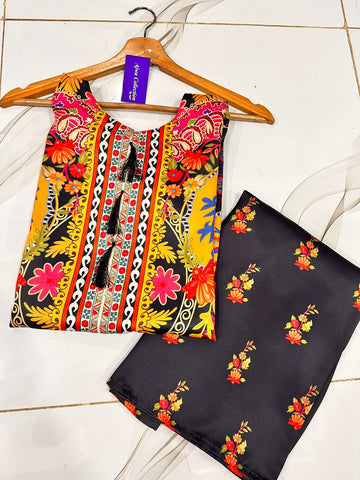 front back printed silk shirt stitched