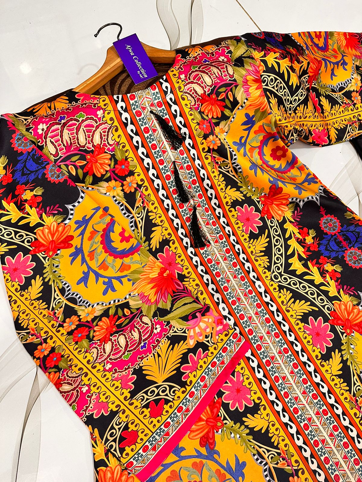 printed silk flapper suit