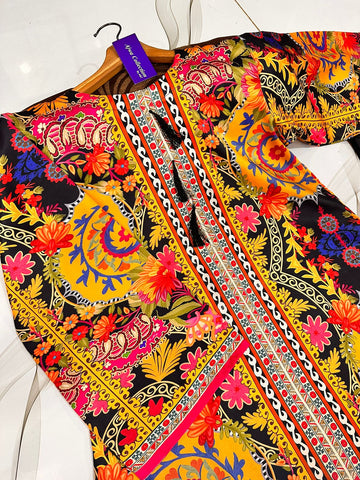 printed silk flapper suit