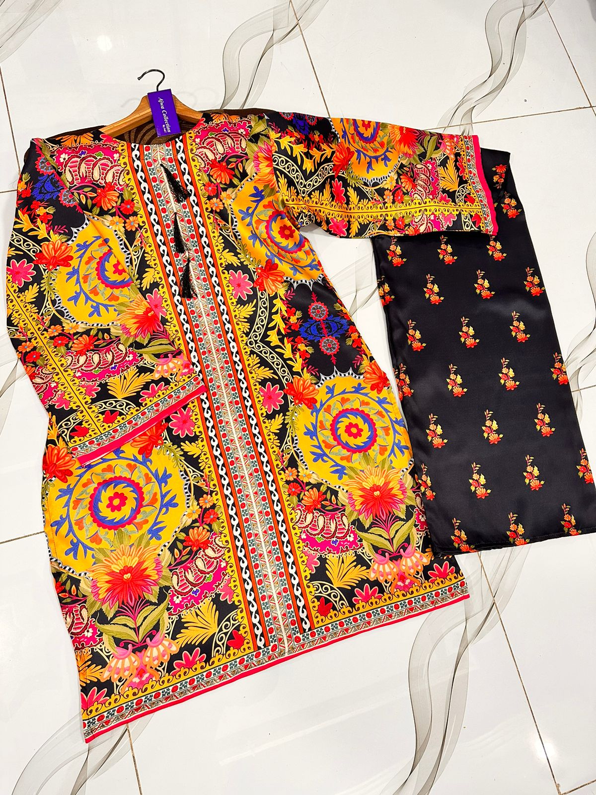 printed silk flapper suit