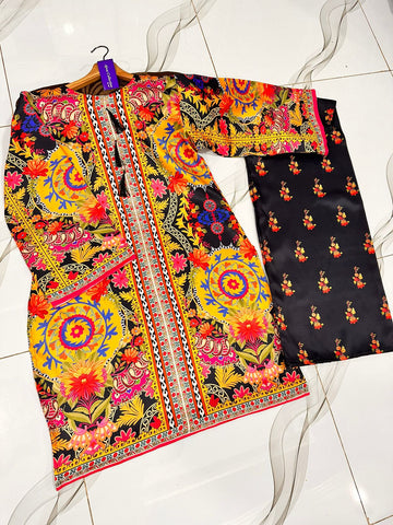 printed silk flapper suit