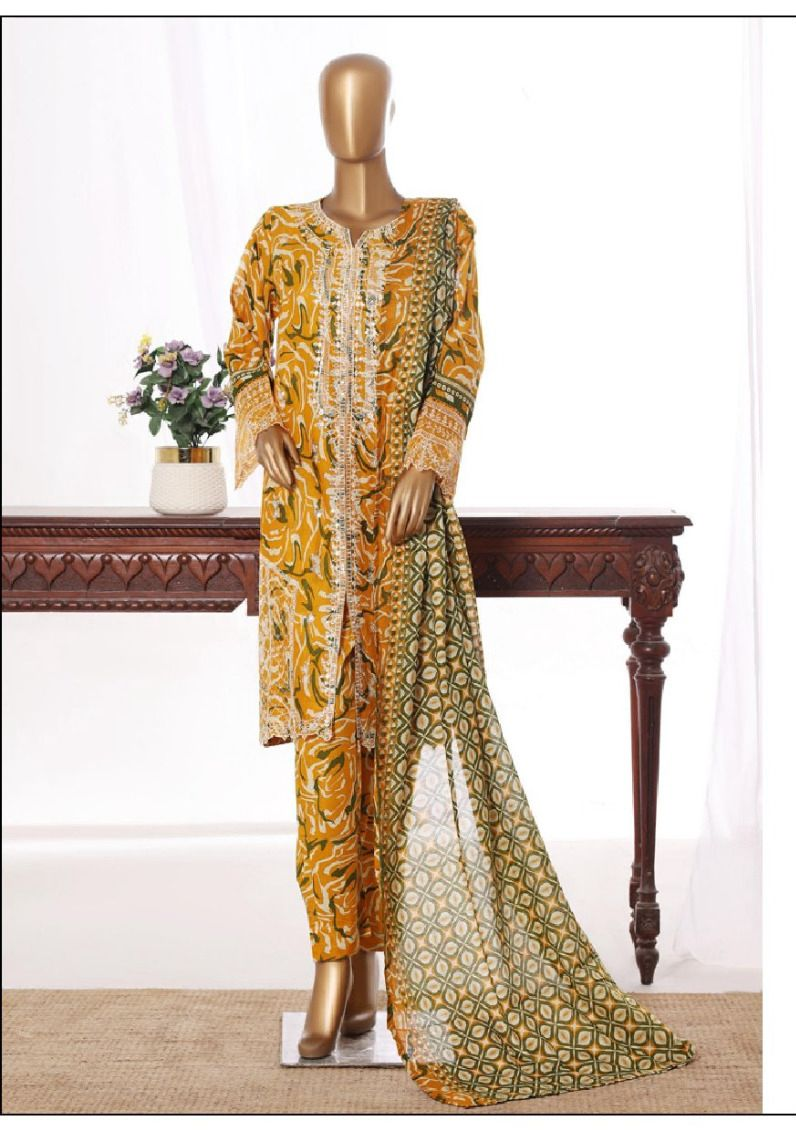 Premium Embroidered Lawn 3 Piece Women’s Suit – Elegant Summer Collection